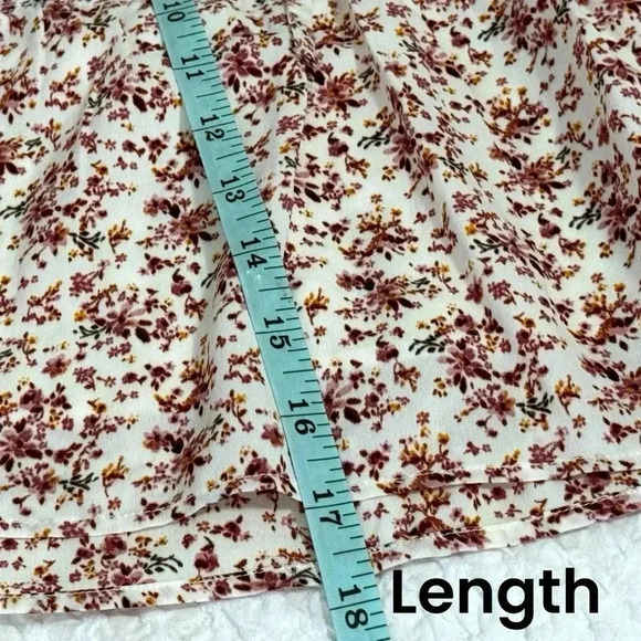 NWT PAPER CRANE Cottage Core Pull On Skirt Floral Ruffle Lined Mini Womens Large - Picture 11 of 15